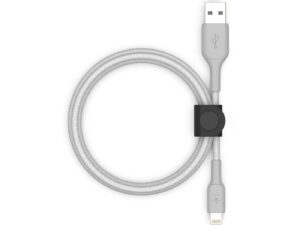 Lightning to USB-A Cable + Strap, Silver