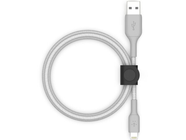 Lightning to USB-A Cable + Strap, Silver