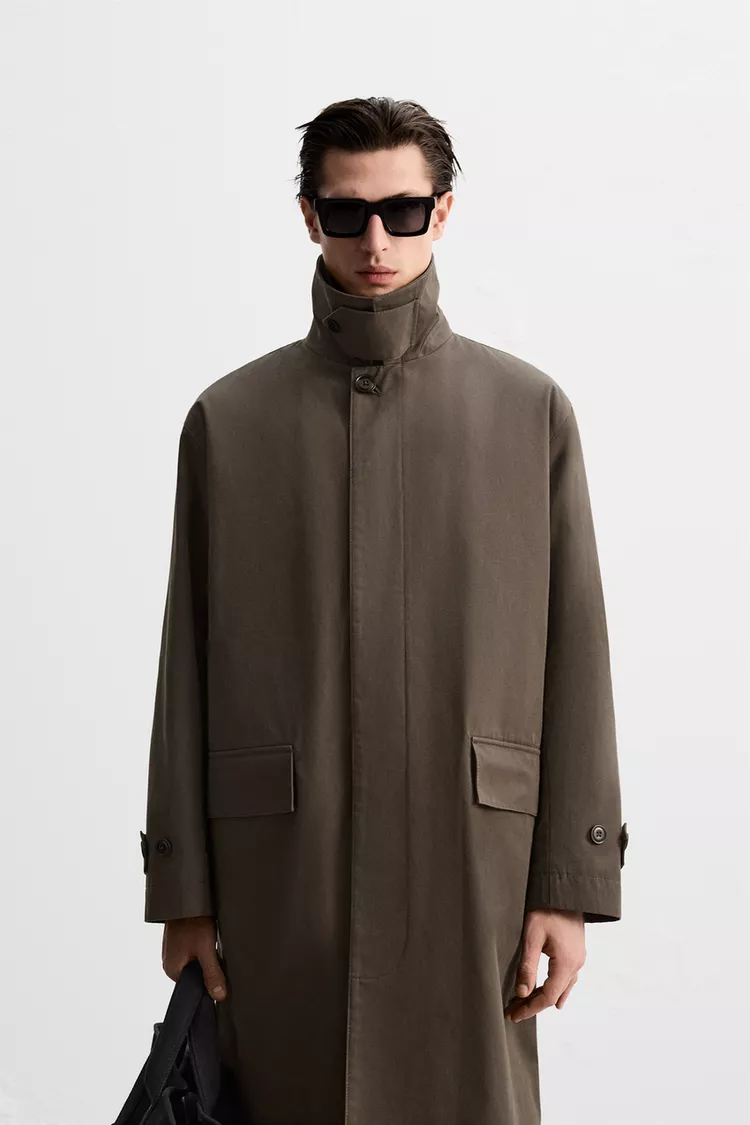 Abrigo de Piel Color Cafe - Imagen 3