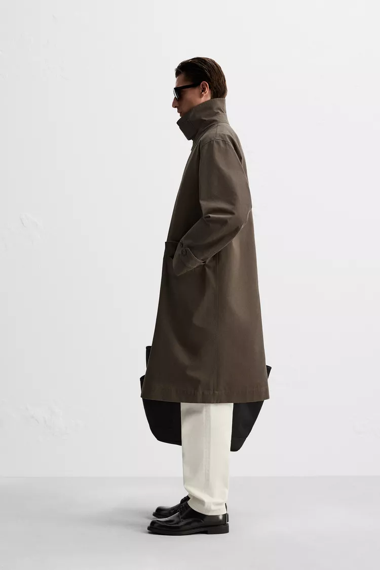 Abrigo de Piel Color Cafe - Imagen 2